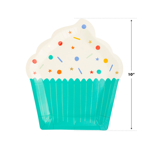 Birthday Cupcake Shaped Paper Plates (12 ct.)