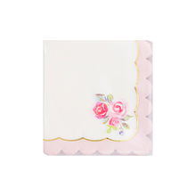 Tea Party Rose Corner Paper Cocktail Napkins (24 ct.)