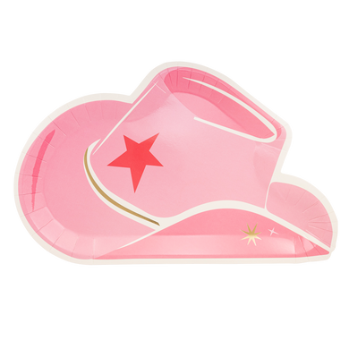 Cowgirl Hat Shaped Paper Plates (8 ct.)