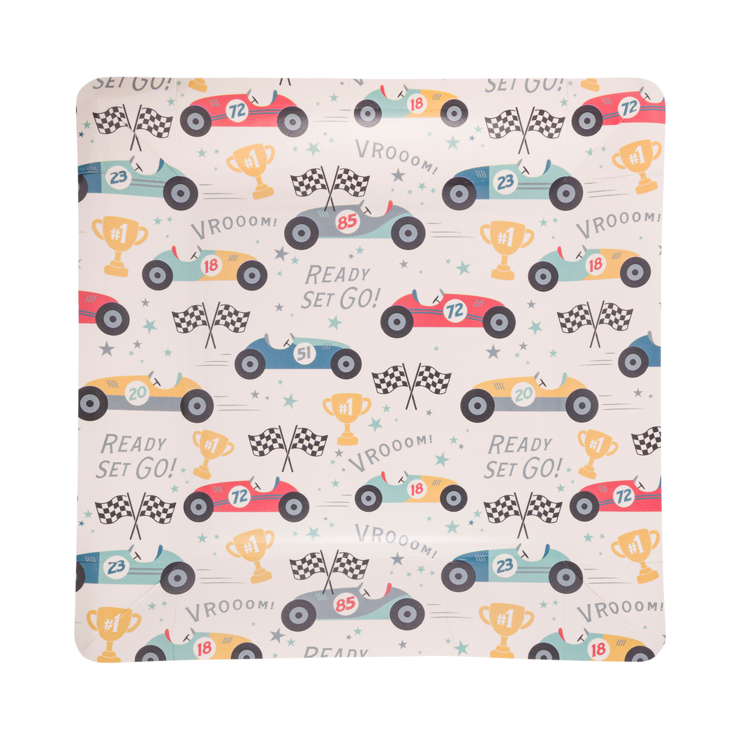 Race Car Pattern Plates (8 ct.)