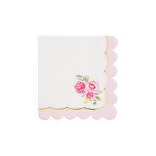 Tea Party Rose Corner Paper Cocktail Napkins (24 ct.)