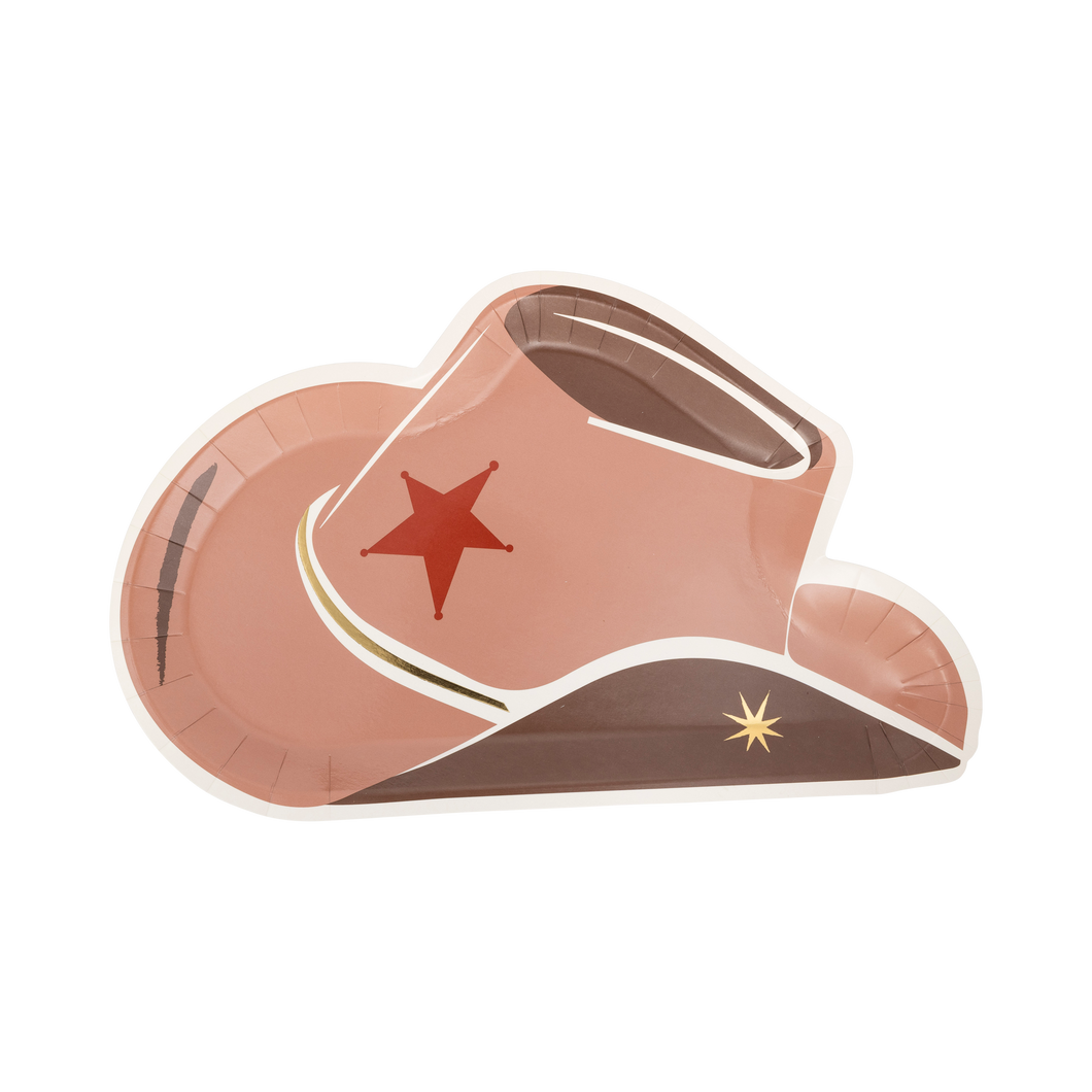 Cowboy Tan Hat Shaped Plates (8 ct.)