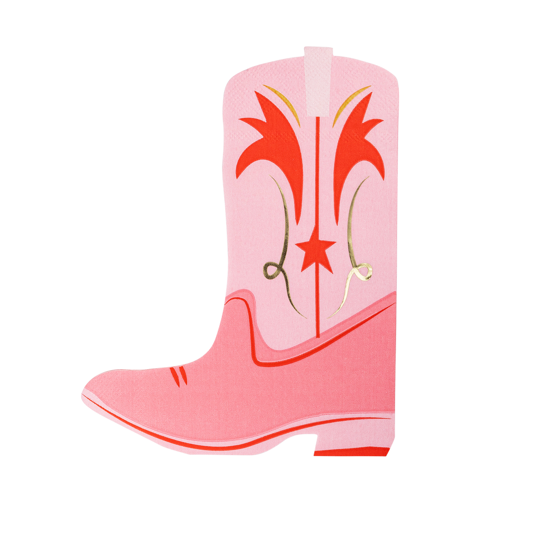 Cowgirl Boot Shaped Paper Napkins (18 ct.)