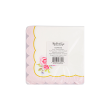 Tea Party Rose Corner Paper Cocktail Napkins (24 ct.)