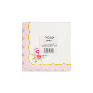 Tea Party Rose Corner Paper Cocktail Napkins (24 ct.)