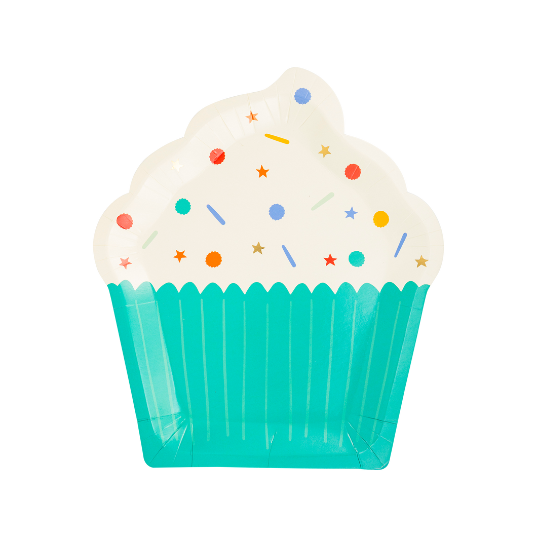 Birthday Cupcake Shaped Paper Plates (12 ct.)